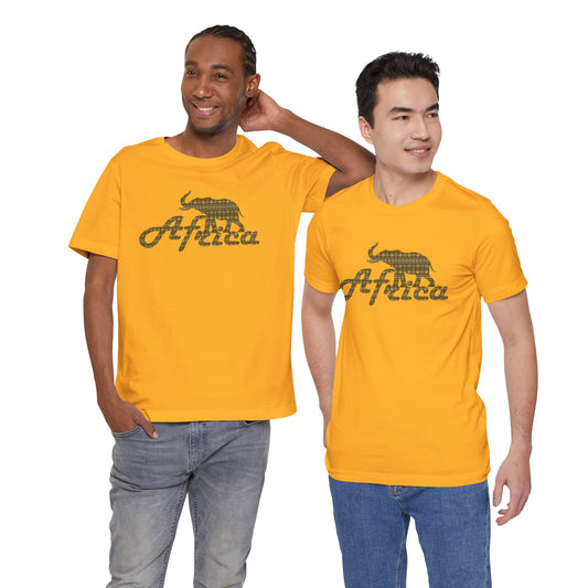 Apparel - African Print Elephant Over Africa Short Sleeve Tee